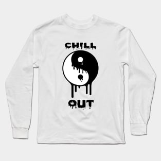 Chill Out Drippy Yin Yang Long Sleeve T-Shirt